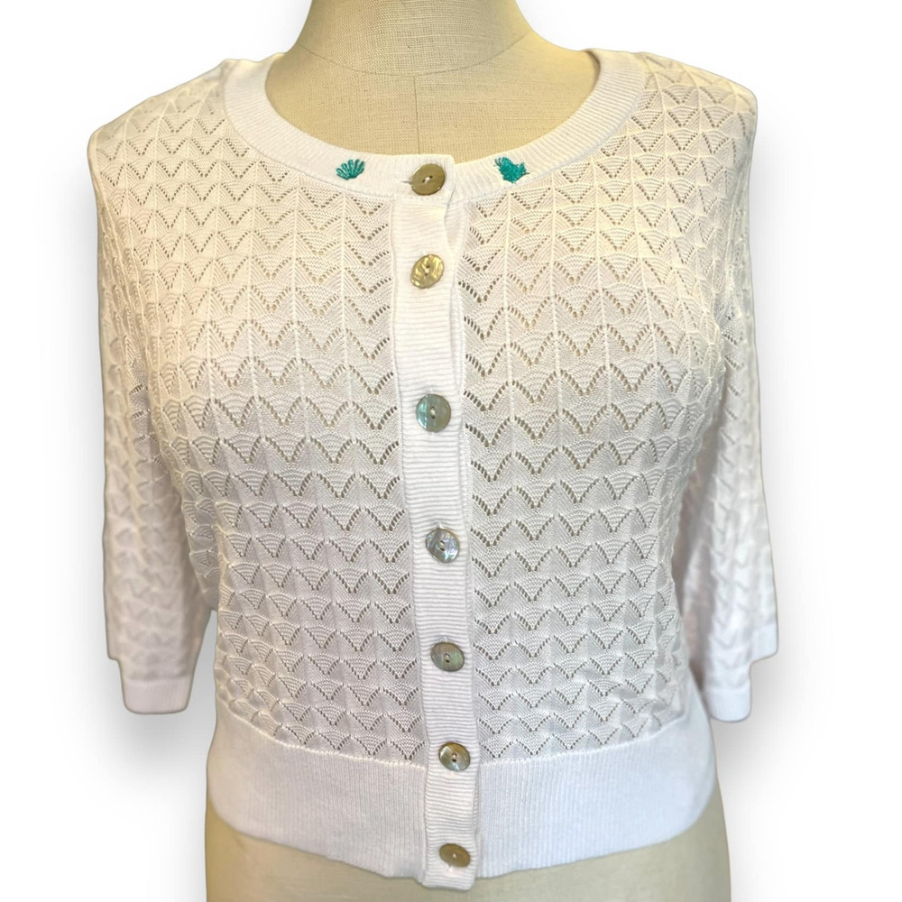 Torrid 5 (5X 28) Disney Little Mermaid Ariel Button Up Cropped Cardigan Sweater